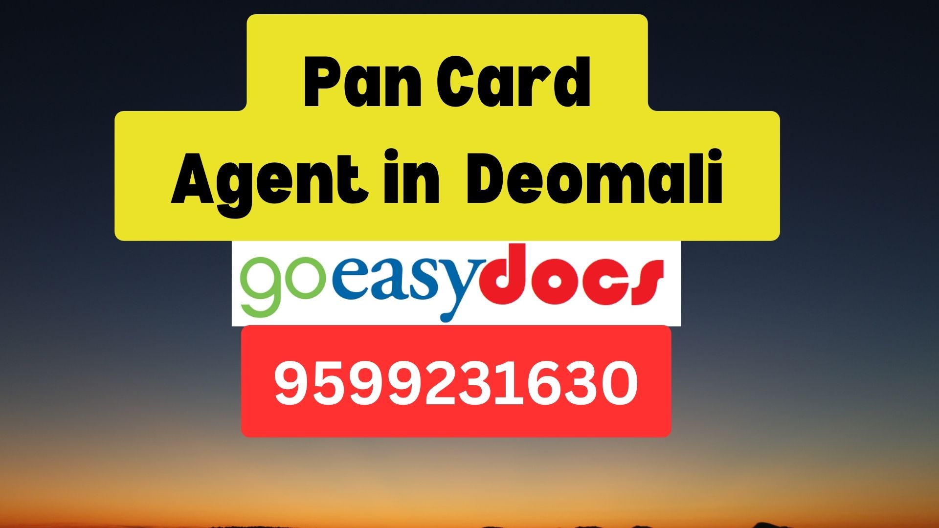 Pan Card Agent Consultant in Deomali  8851415812