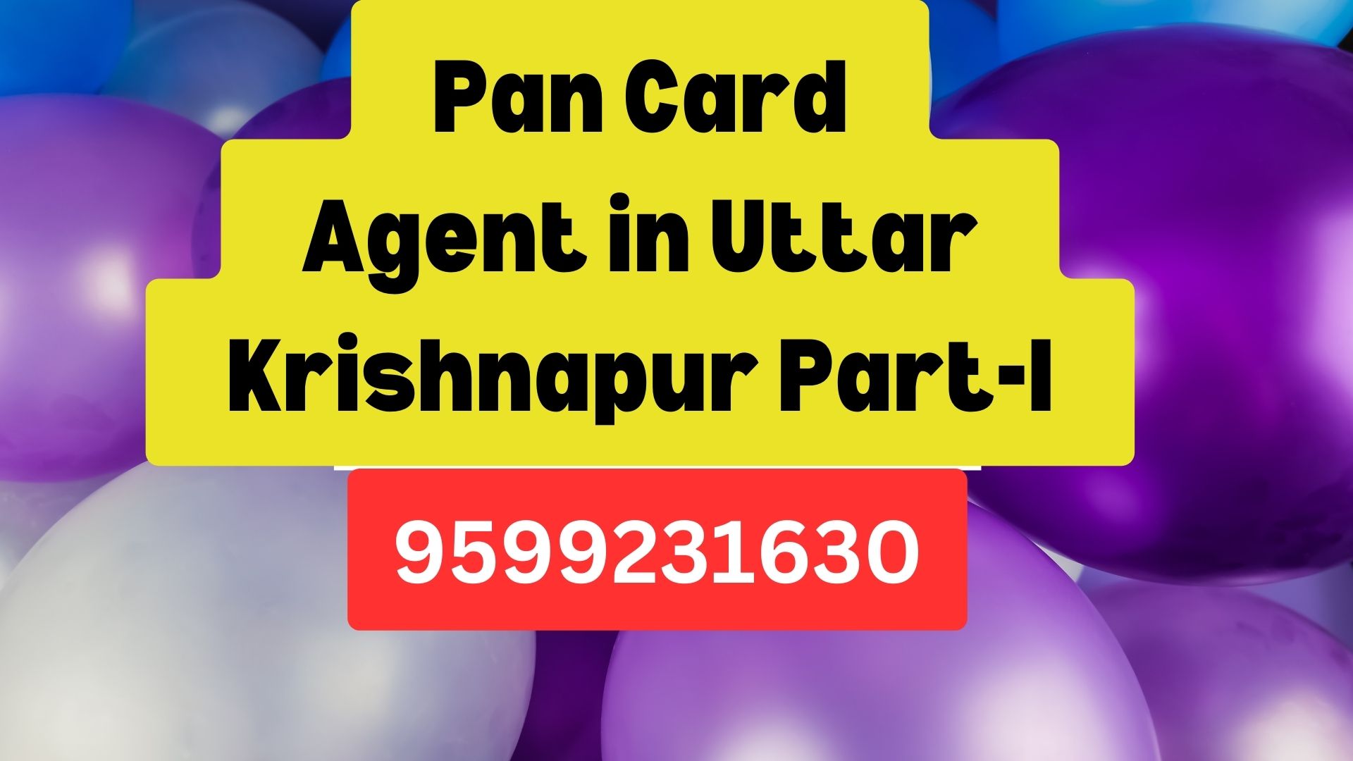 Pan Card Agent Consultant in Uttar Krishnapur Part-I  8851415812