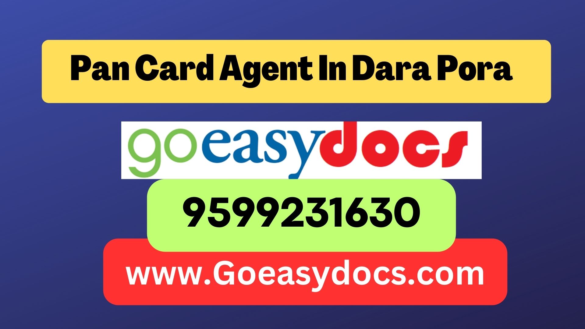 Pan Card Agent Consultant in Dara Pora 8851415812