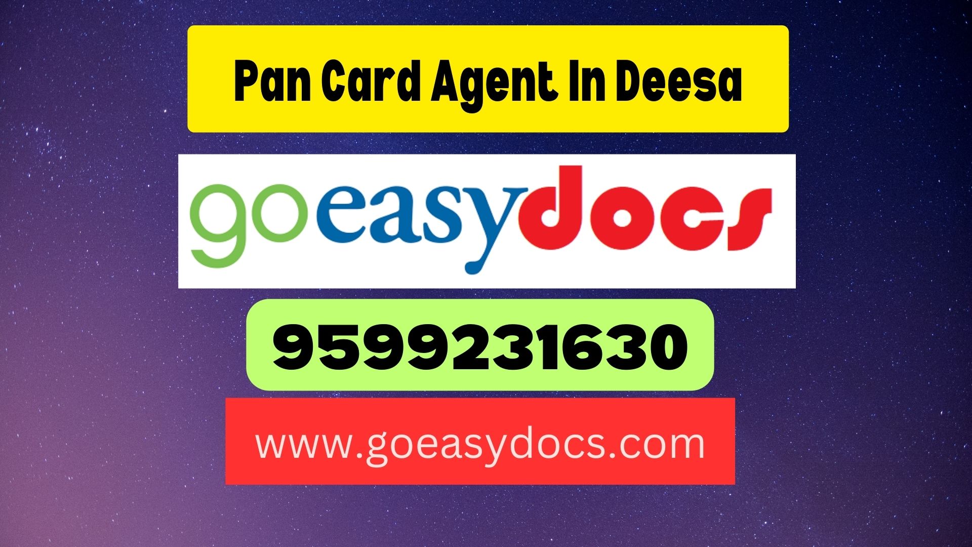 Pan Card Agent Consultant in Deesa 8851415812