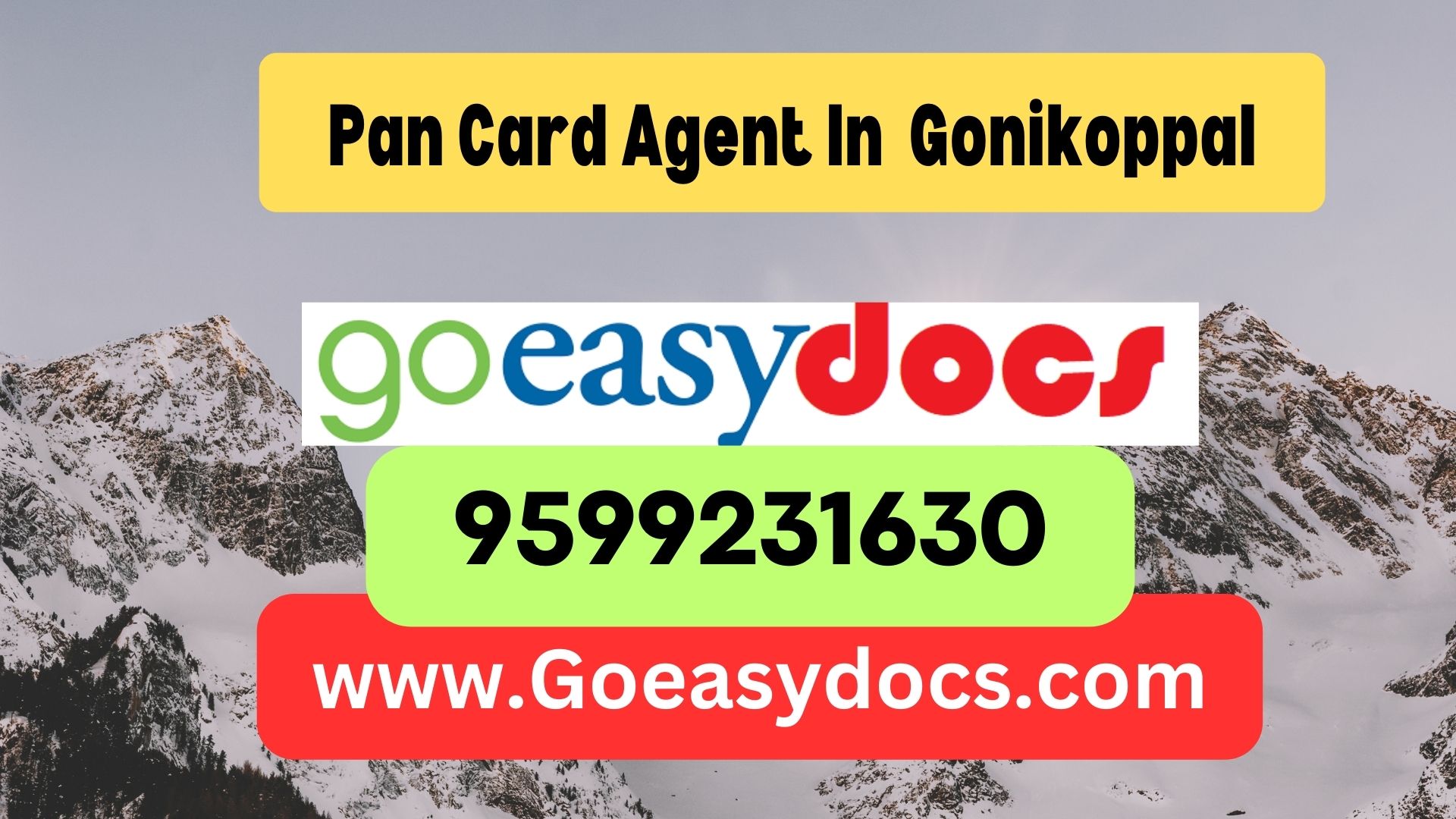 h1>Pan Card Agent Consultant in Gonikoppal 8851415812