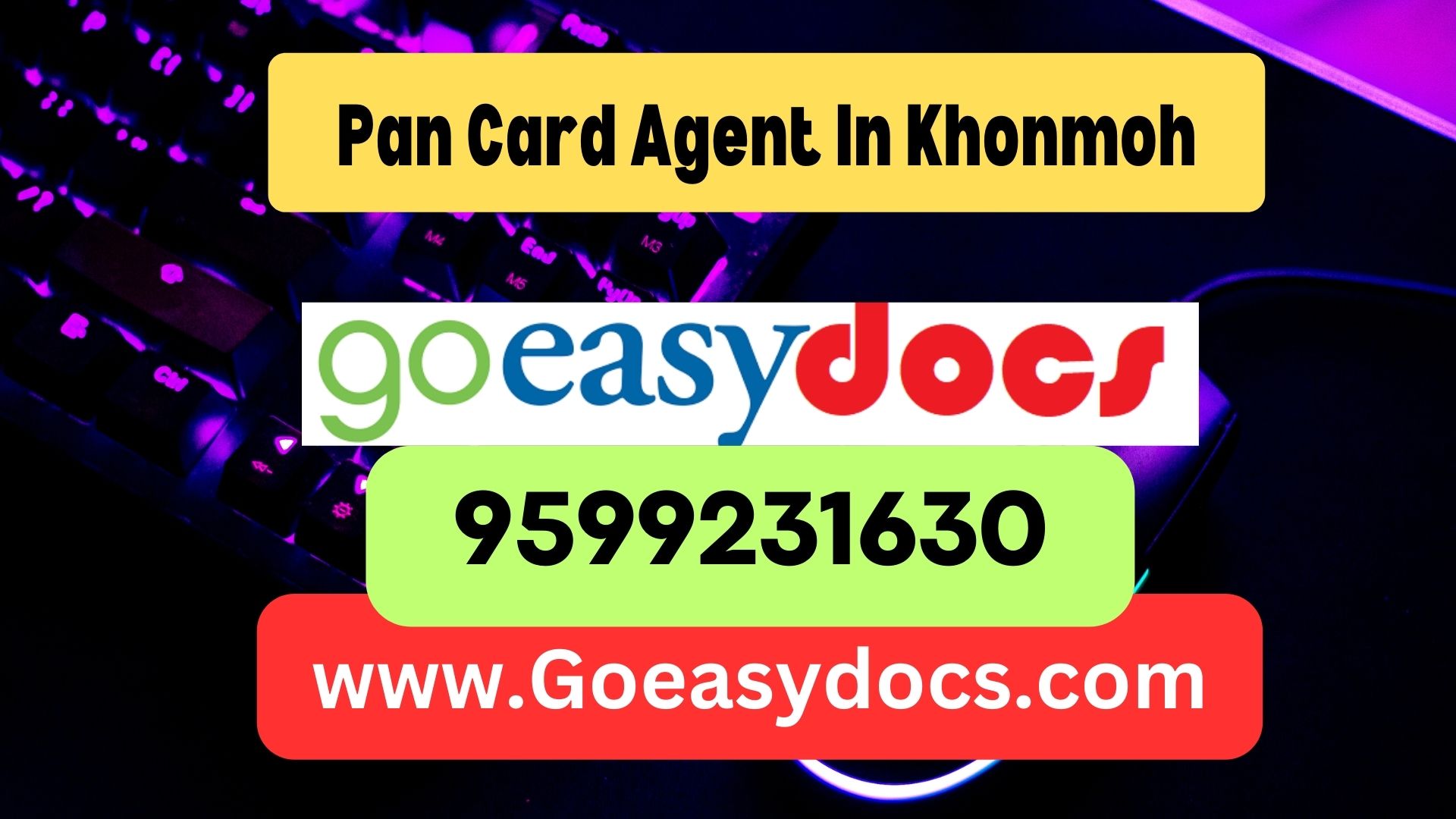 Pan Card Agent Consultant in Khonmoh 8851415812