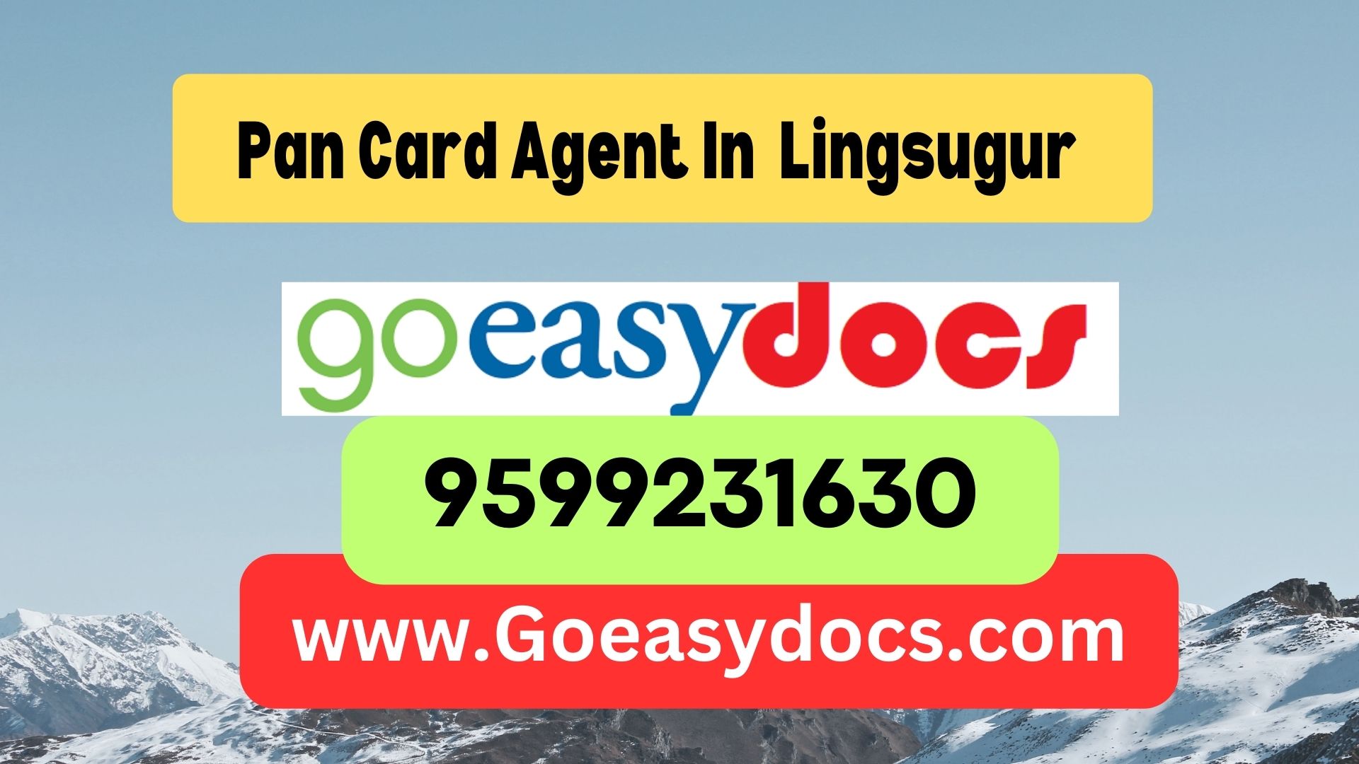 Pan Card Agent Consultant in Lingsugur  8851415812